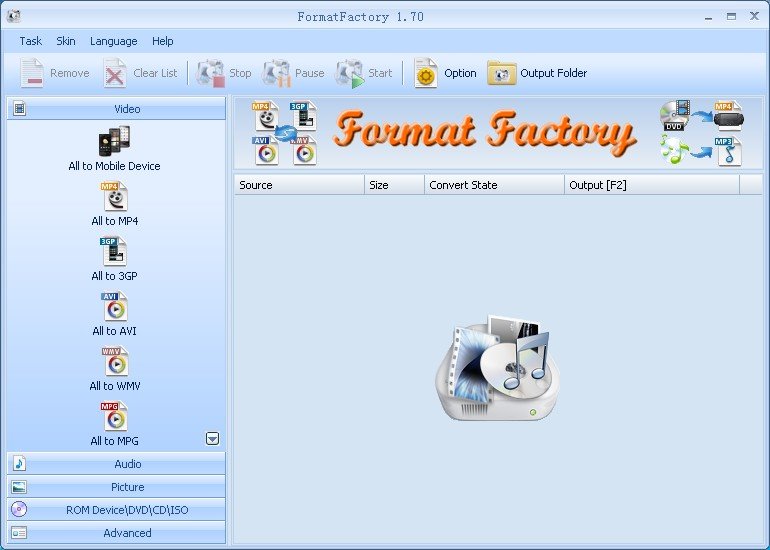 3GP 변환을 위한 포맷 팩토리