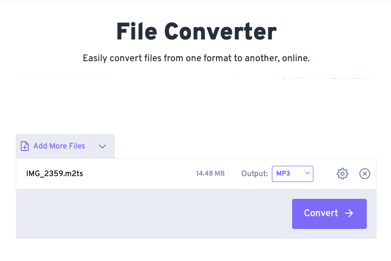 Convert M2TS to MP3 with FreeConvert.com