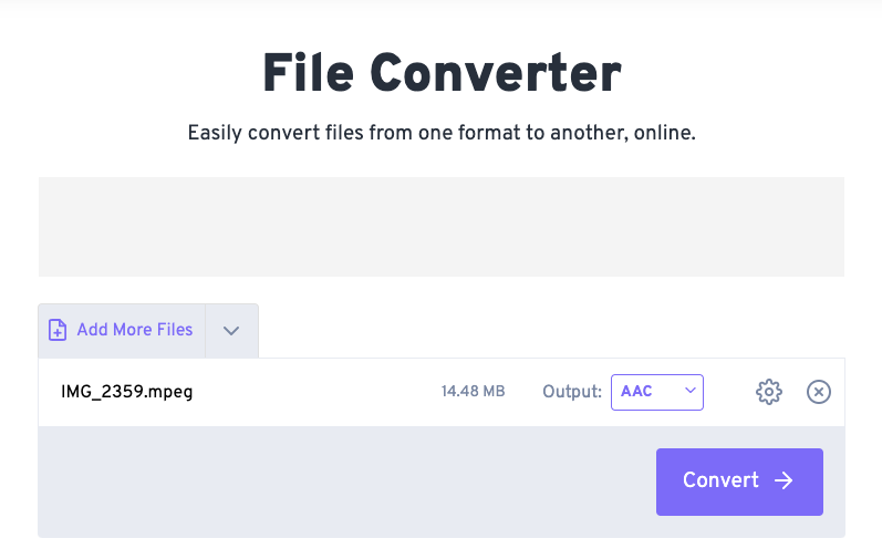 FreeConvert.com 将 MPEG 转换为 AAC