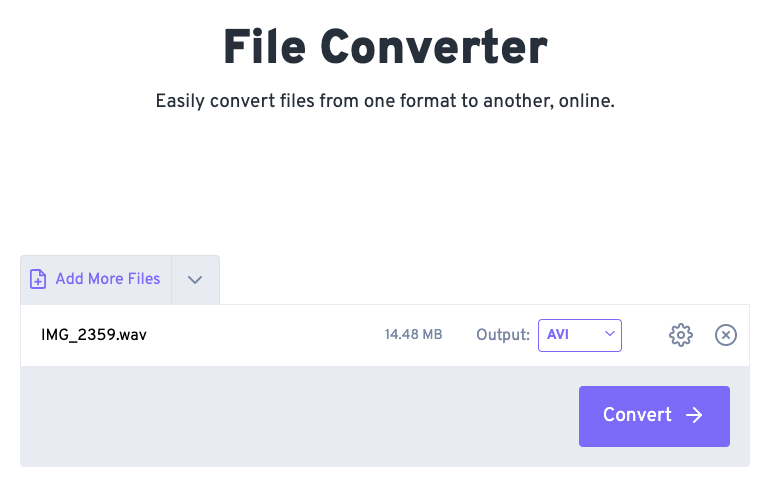 تحويل WAV إلى AVI باستخدام FreeConvert.com