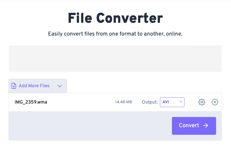 Convert WMA to AVI with FreeConvert.com