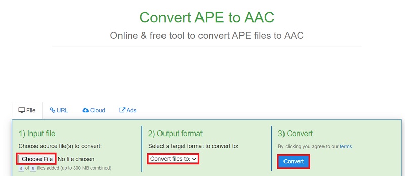 Конвертируйте APE в AAC бесплатно