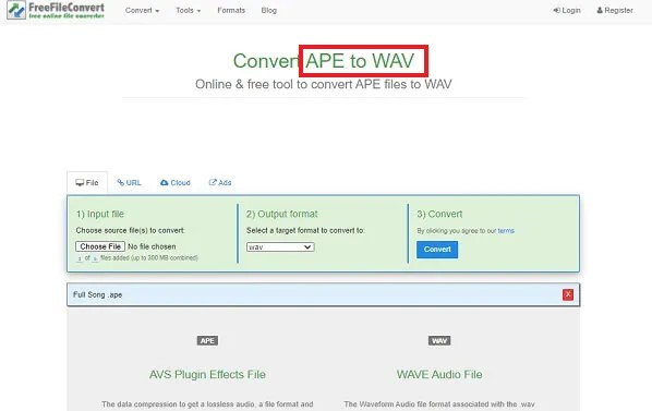 Converteer APE gratis naar WAV