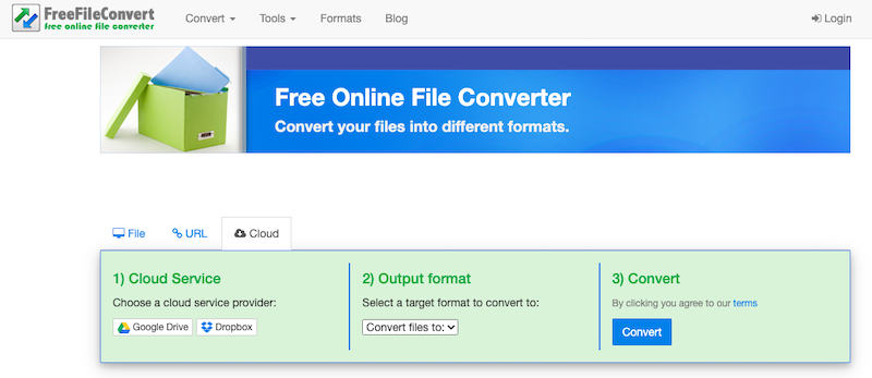 Gebruik FreeFileConvert om WAV naar AC3 te converteren