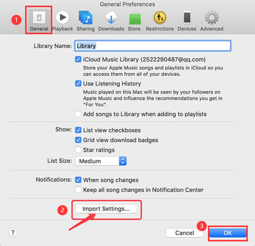 Visite Preferências e Configurações de importação para converter MIDI em MP3