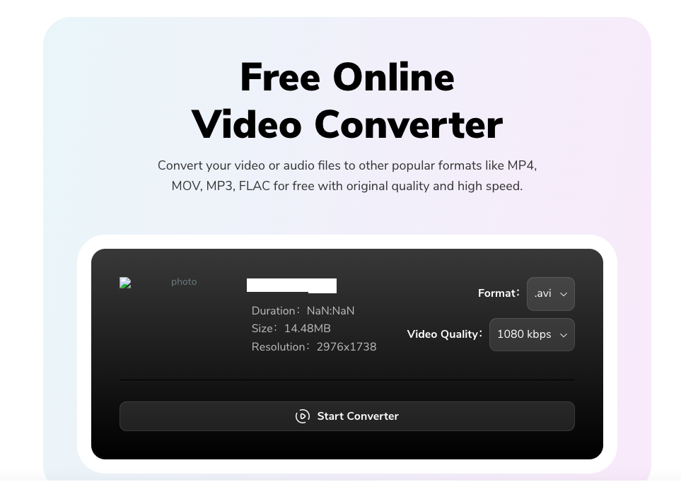 Convert WAV to AVI with iMyMac Free Online Video Converter