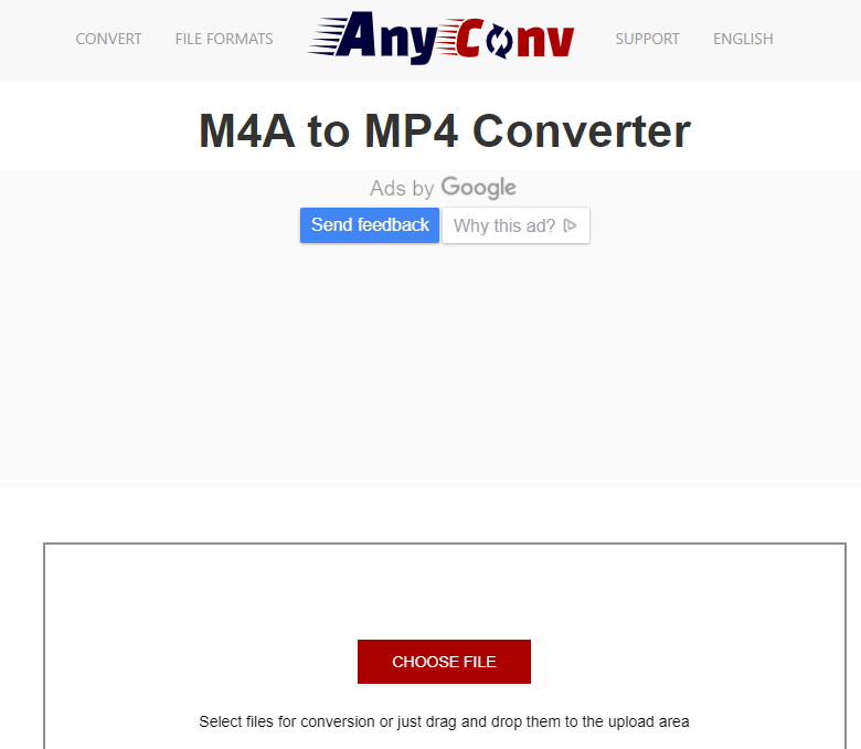 قم بتحويل M4A إلى MP4 باستخدام برنامج AnyConv