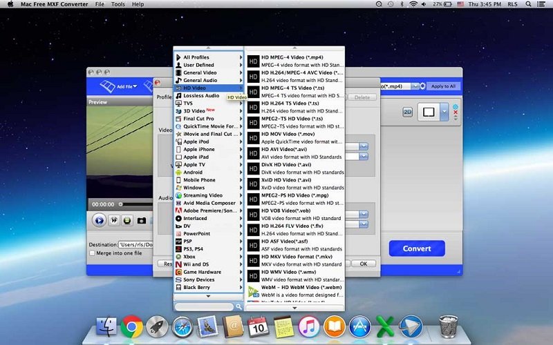 Бесплатный конвертер MXF для Mac