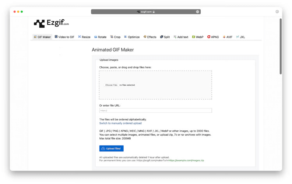 EZGIF Make GIF From Video