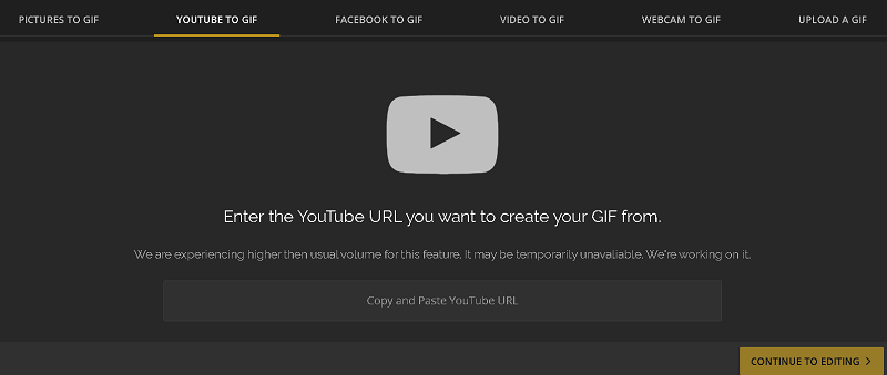 YouTube para GIF Maker MakeAGIF