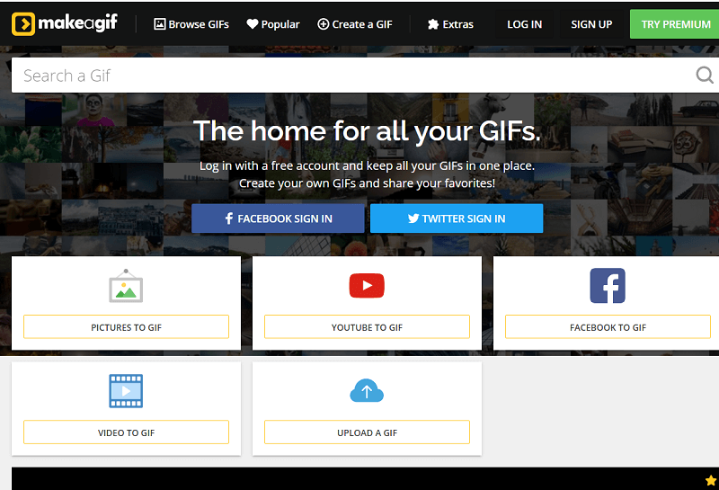 Make a GIF from a Video Using Makeagif