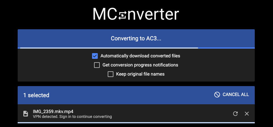 Convert MKV to AC3 with MConverter
