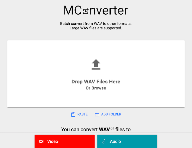 تحويل WAV إلى FLV في MConverter.eu