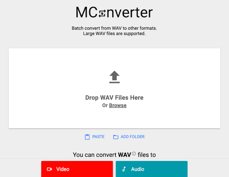 Converteer WAV naar FLV op MConverter.eu