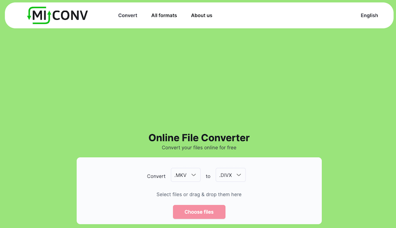 MiConv: 온라인 MKV를 DivX로 변환하는 변환기