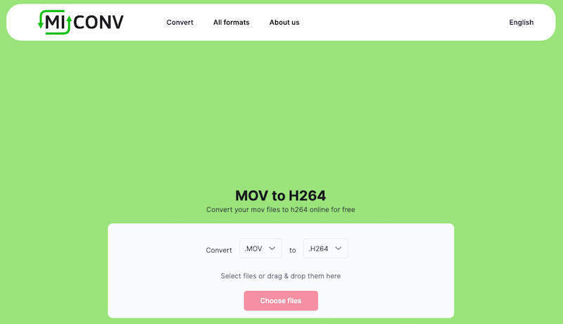 Converta MOV para H.264 em MiConv.com