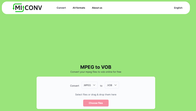 Converteer MPEG naar VOB bij MiConv. com