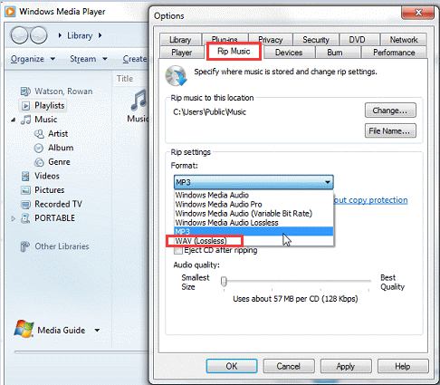 Converter MP4 em WAV no Windows Media Player