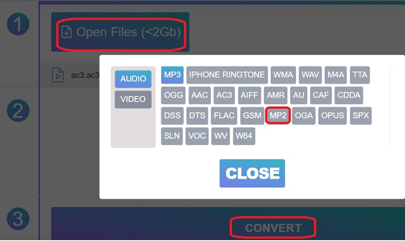 Converteer AC3 naar MP2 online