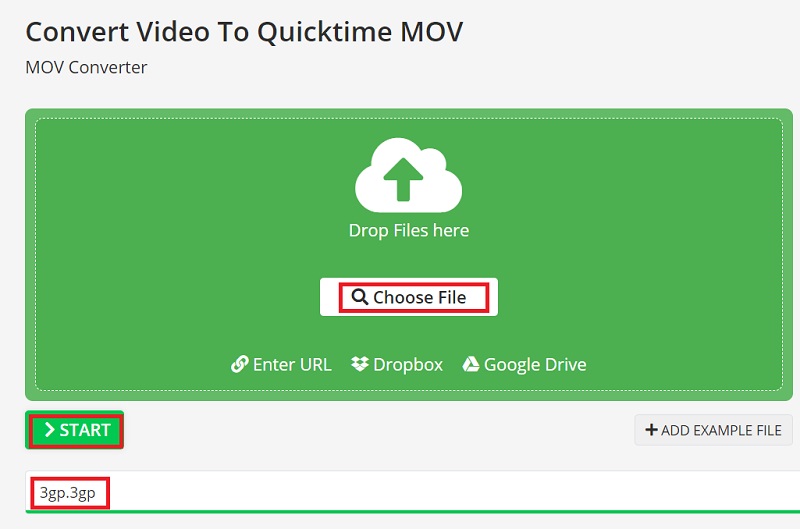 Convert 3GP Files to MOV Online