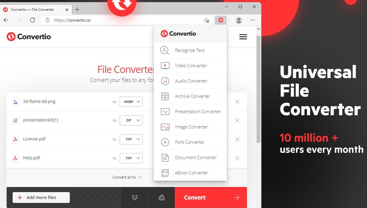 Converta MOV para AAC com CloudConvert.com