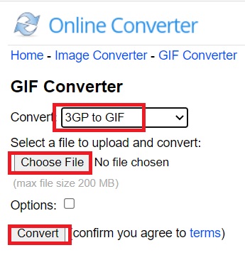 Zamień pliki 3GP w format GIF za darmo