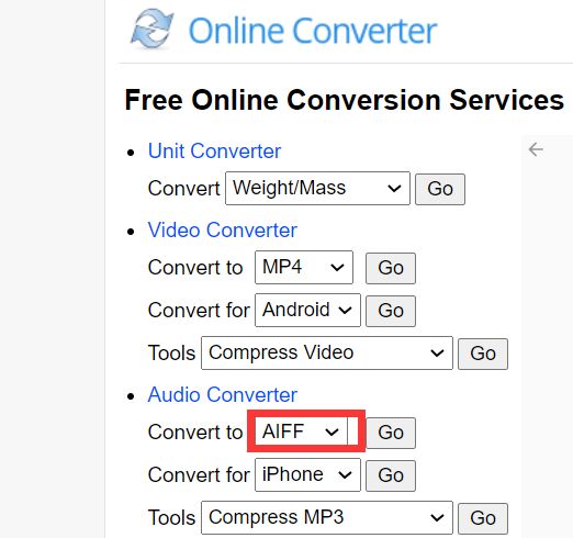 Converteer FLAC gratis naar AIFF