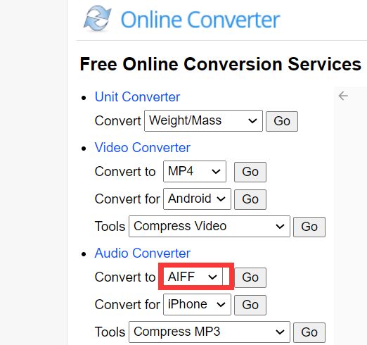 Converter FLAC para AIFF gratuitamente