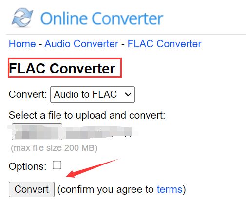 Converteer OGG online naar FLAC