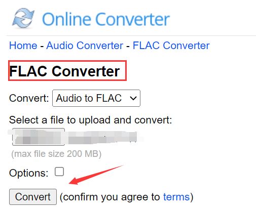 Converteer OGG online naar FLAC