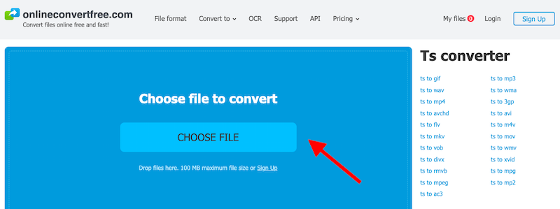 Convert TS to WMV via OnlineConvertFree.com