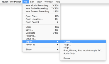QuickTime을 사용하여 Mac에서 AVI를 MOV로 변환