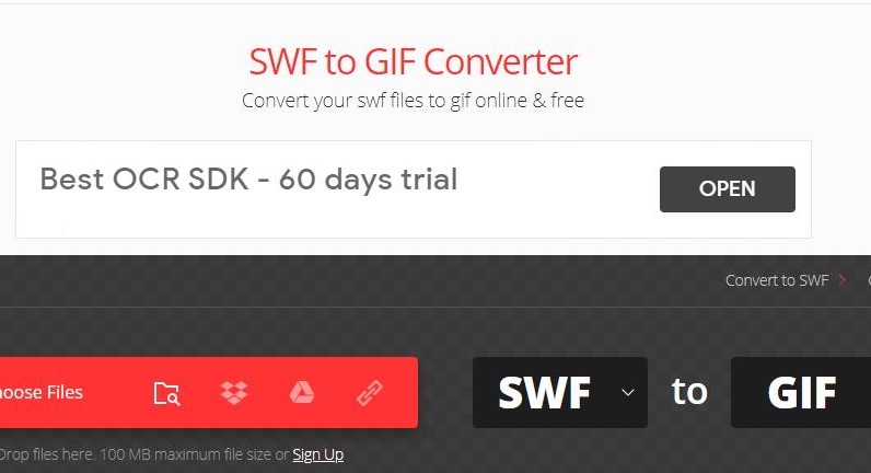Converteer SWF naar GIF online
