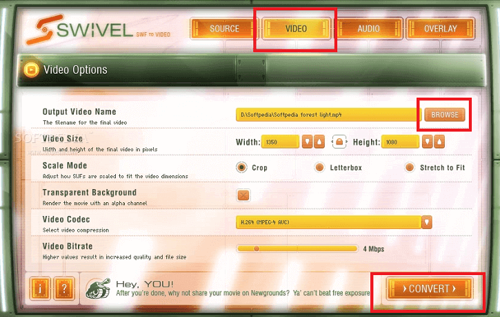 Convert SWF to MP4 With Swivel