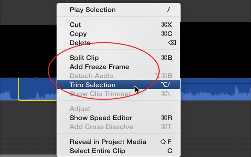 قص مقطع فيديو على جهاز Mac باستخدام iMovie