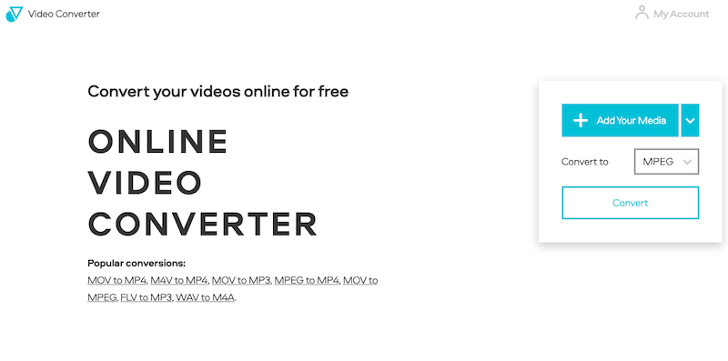 Converta WMA para MPEG usando VideoConverter.com