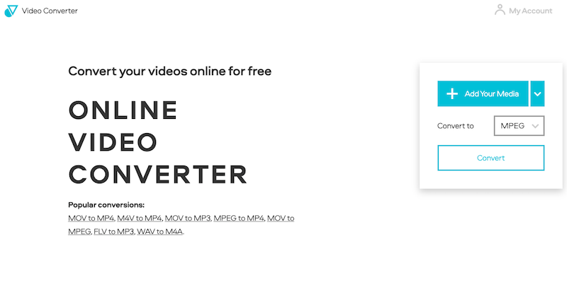 Конвертируйте WMA в MPEG с помощью VideoConverter.com