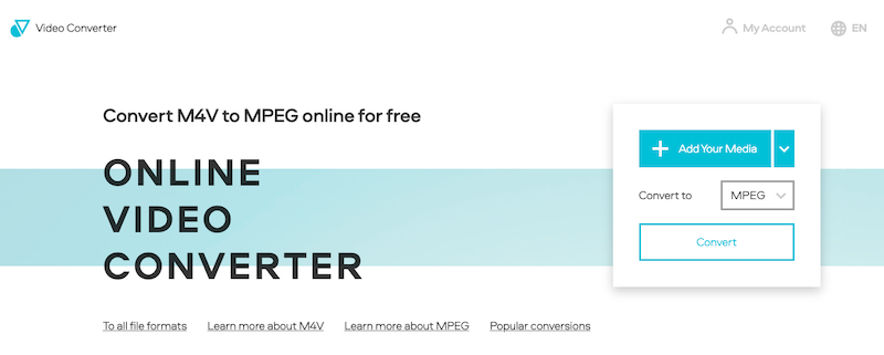Онлайн-конвертер M4V в MPEG: VideoConverter