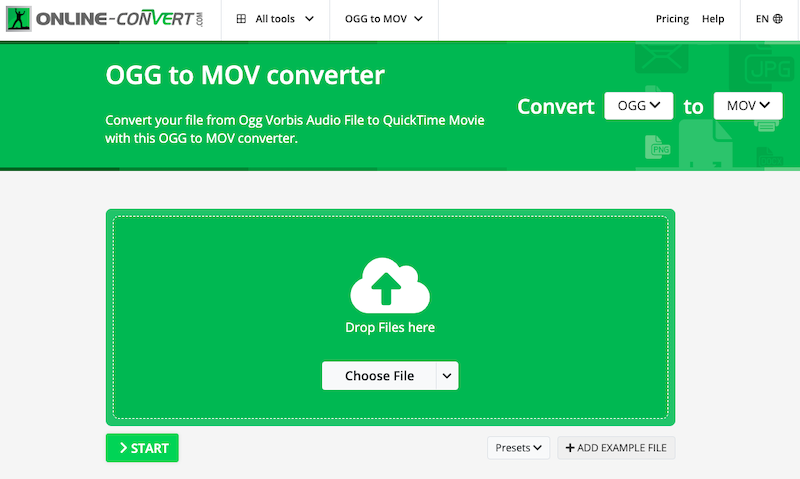 Converter OGG para MOV Online