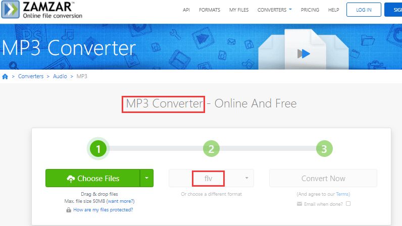 Converteer MP3 naar FLV online