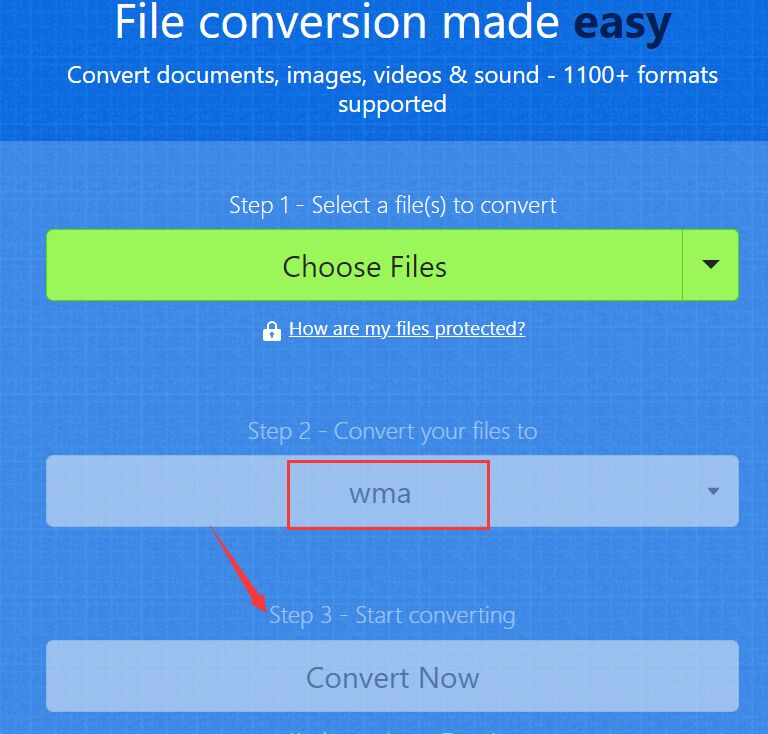 Convert WAV to WMA Online